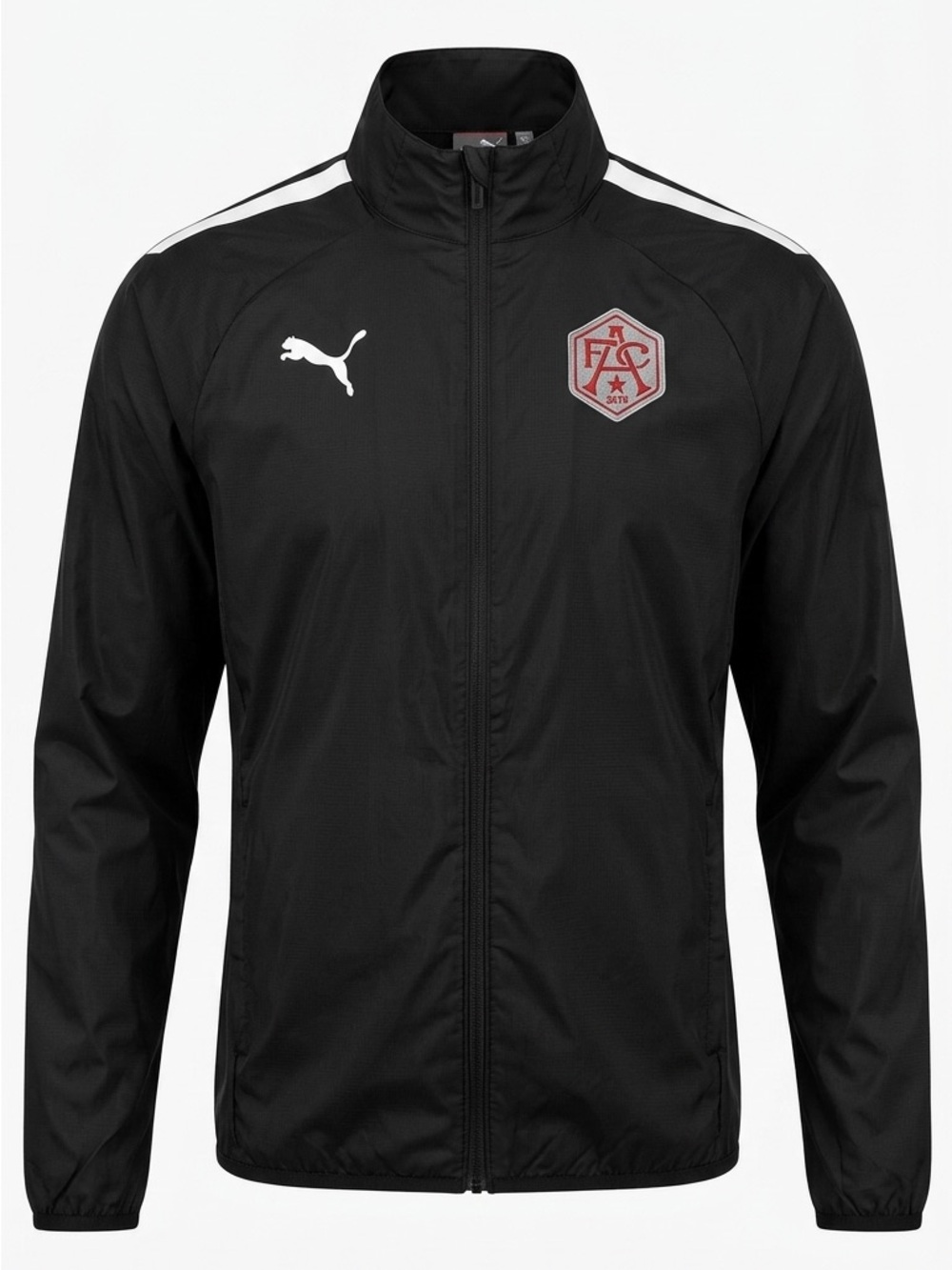 PUMA FC Arkansas Soccer Full-Zip Track Jacket - Men's Black Windbreaker XL
